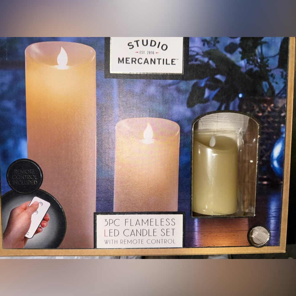 Ivory Yellow Flameless LED Candle Set - 3pc
